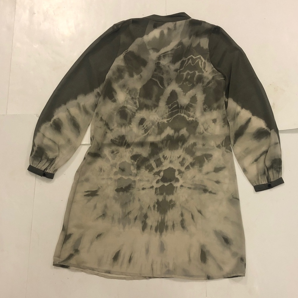 Religion S Dress Sheer Tie-Dye Long Sleeve Two Tone Grey Excellent Condition - Picture 6 of 8